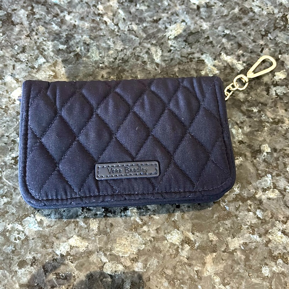 Vera Bradley Navy Blue Small Bifold Wallet